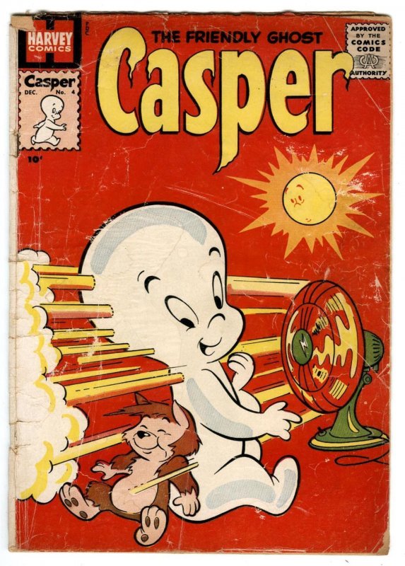 Casper, The Friendly Ghost #4 Dec 1958 Spooky-Wendy  CLASSIC Fan It's Hot Cover