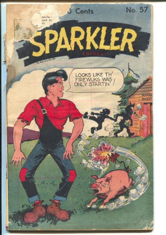 Sparkler #57 1946-Li'l Abner-Tarzan-Sparkman-Nancy-fireworks-FR