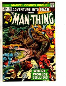 Fear # 13 FN Marvel Comic Book Feat. Man-Thing Monster Horror Scary Mystery J249