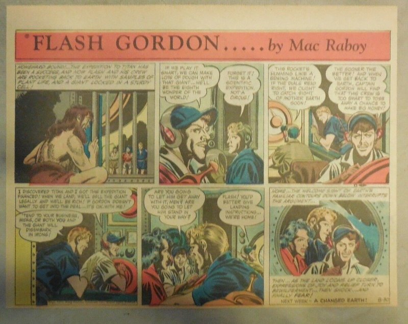 Flash Gordon Sunday Page by Mac Raboy from 8/30/1953 Half Page Size 