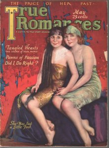 True Romances #9 5/1925-Macfadden-spicy 2 girl cover-pulp passion-vice-VG=