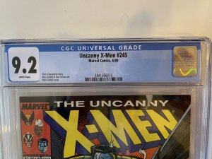 Uncanny X-Men #245 CGC 9.2 - Newsstand - Chris Claremont Story 1989 Marvel