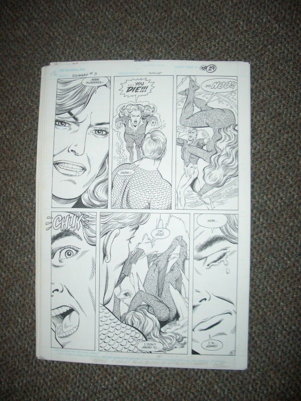 Aquaman #3 Page 21 Original Comic Art Curt Swan -MERA DEATHSCENE