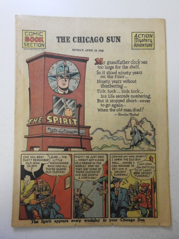 The Spirit #151 (1943) Newsprint Comic Insert Rare!