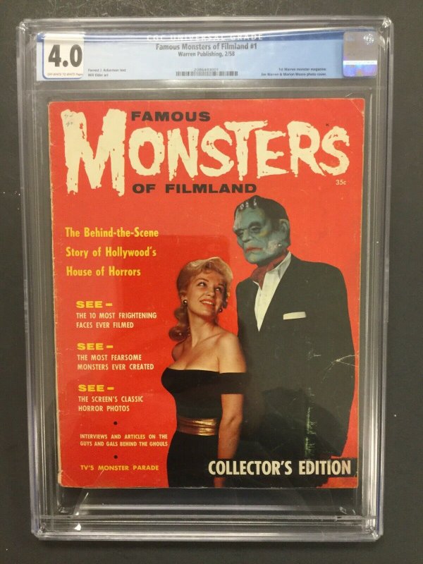 FAMOUS MONSTERS 1, CGC 4.0, 1959 WARREN PUBLISHING, 1ST WARREN MONSTER MAGAZINE 