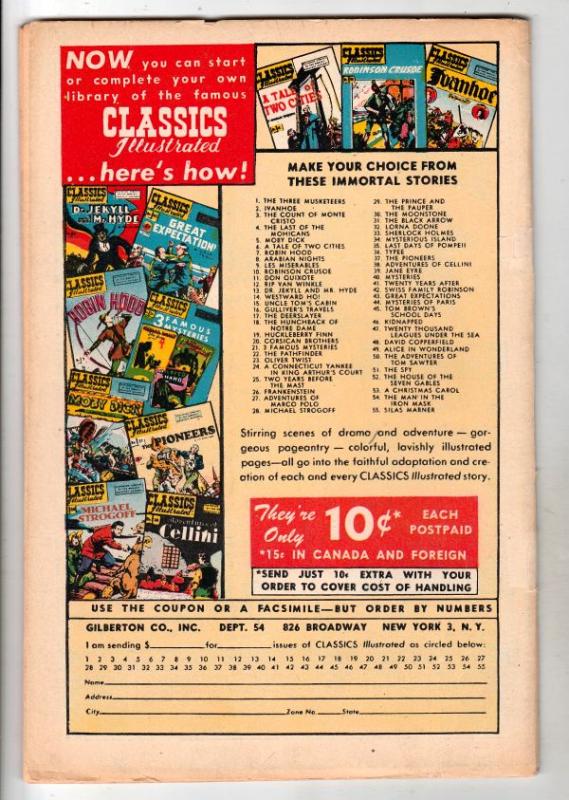 Classics Illustrated #56 (Feb-49) VG/FN Mid-Grade 