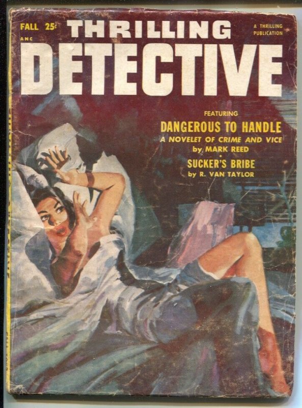 Thrilling Detective-Fall 1953-terrified woman cover-Final issuer-hardboiled p...