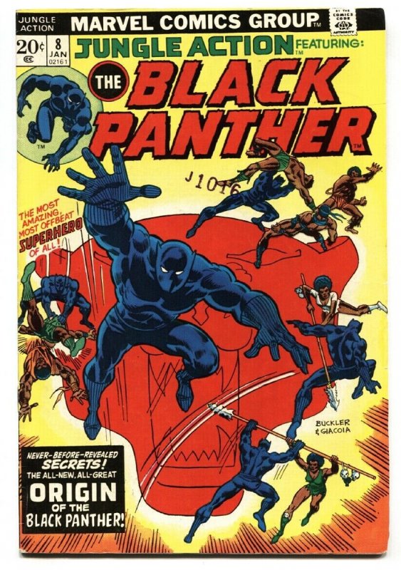 JUNGLE ACTION #8 Black Panther origin - Marvel - comic book FN+