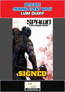 SPAWN THE DARK AGES #1 MAIN 2025 RAW LIAM SHARP PRIVATE SIGNING PRESALE W/COA NM