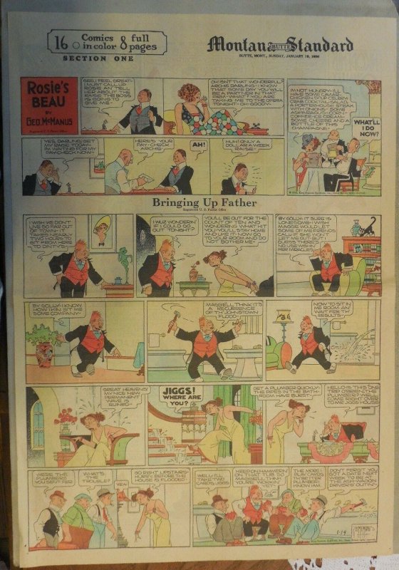 Bringing Up Father Sunday by George McManus from  1/19/1936 Full Page Size!