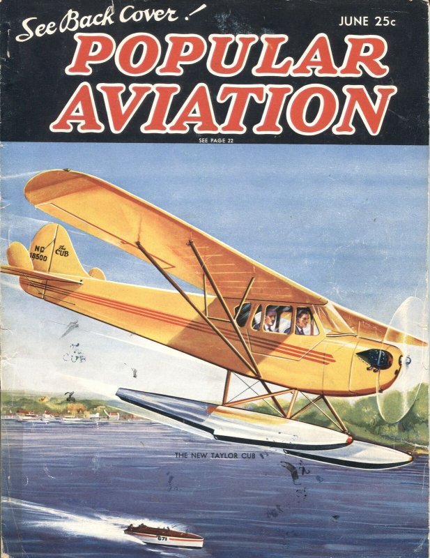Popular Aviation JUNE/1937-Herman R. Bollin PULP STYLE COVER ART-ADVENTURE IN... 