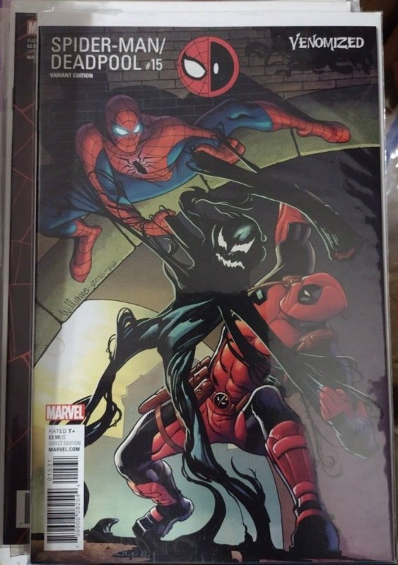 SPIDER-MAN / DEADPOOL # 15 2017 MARVEL VENOMIZED VARIANT COVER WILLIAMS