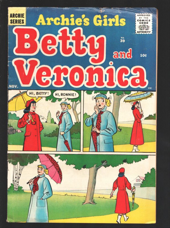 Archie's Girls Betty And Veronica #39 1958-Spicy Art-glossy cover-VG