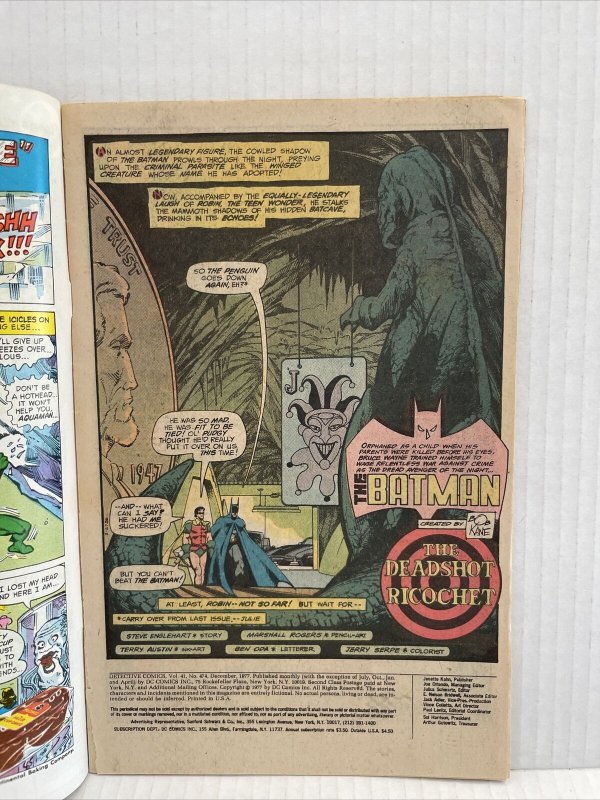 Detective Comics #474 Incomplete 1st New Deadshot 