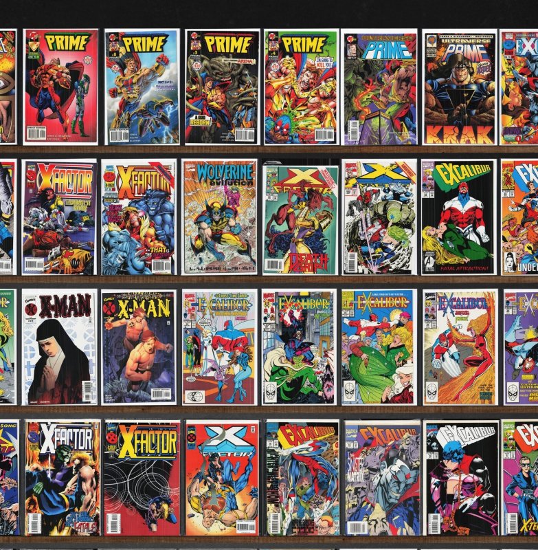 Huge Lot 140+ Comics with Excalibur, X-Factor, Warlord, Prime, X-Man & More!