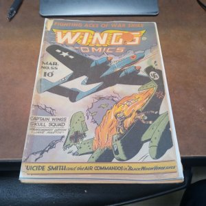 WINGS COMIC 55 Fiction House golden age 1955 WWII bondage/undressing panels art