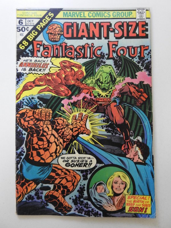 Giant-Size Fantastic Four #6 (1975) Birth of Franklin Richards VG Condition!