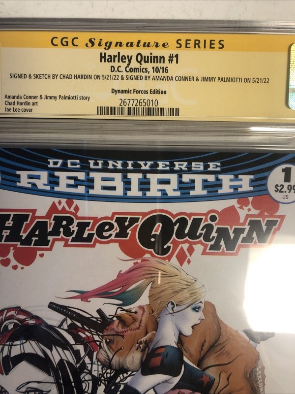 Harley Quinn (2016) #1 (CGC 9.6 SS WP) Signed Hardin,Conner &Palmiotti