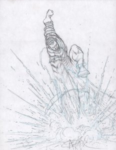 Sandman From Spider-Man Sketch - Signed Art By Angel Medina