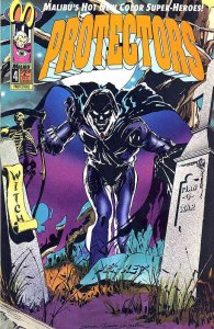 Protectors, The (Malibu) #4 (with poster) VF ; Malibu