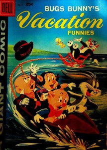 Bugs Bunny Vacation Funnies 9 Dell Comics 1959 Sylvester Water Skiing