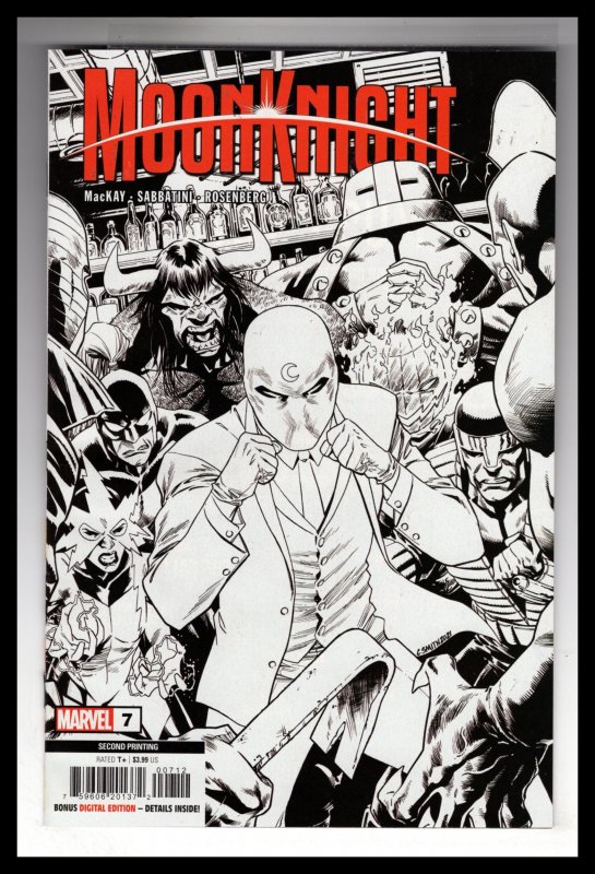 Moon Knight #7 Second Print Cover (2022) / MC#61