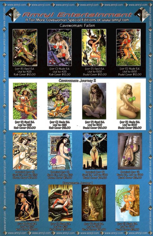 Cavewoman Fallen Budd Root Special Edition Nude Cover E. Ltd to 575