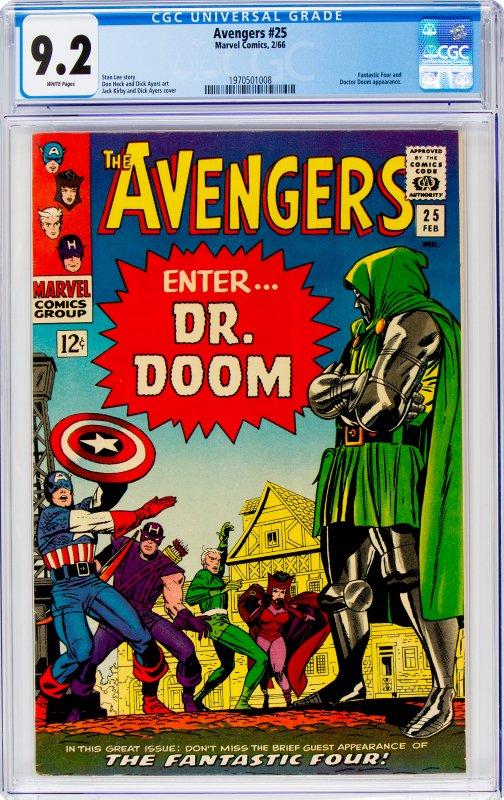 Avengers #25 CGC Graded 9.2 Fantastic Four and Doctor Doom appearance.