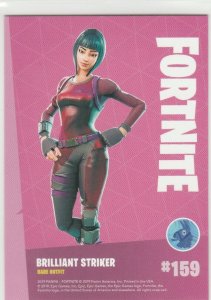 Fortnite Brilliant Striker 159 Rare Outfit Panini 2019 trading card series 1