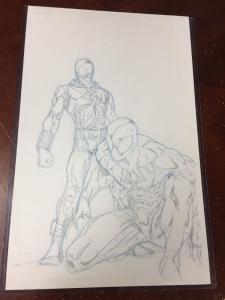 Original Art Scarlet Spider 21 Page 8 Splash Page + Dice Masters Carlo Barberi