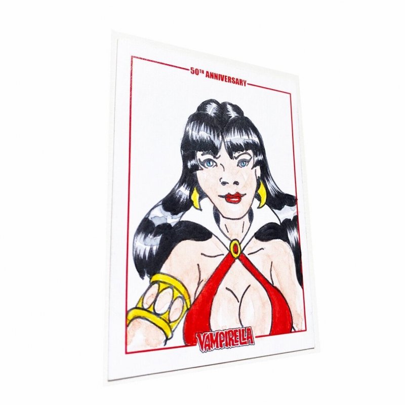 Vampirella 50Th Anniversary Sketch Card By Wilson Ramos Jr Dynamite (D)