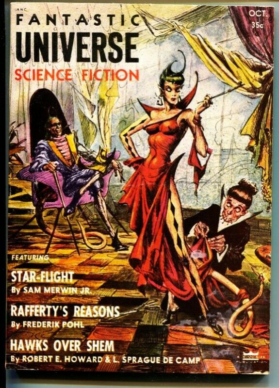 FANTASTIC UNIVERSE SCIENCE FICTION-Oct 1955-Pulp-CONAN-ROBERT E HOWARD-RARE