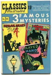 Classics Illustrated #21 HRN 70- 3 Famous Mysteries- Sherlock Holmes VF/NM