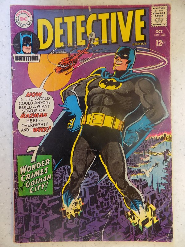 DETECTIVE COMICS # 368 BATMAN AD CUT OUT DOESN'T AFFECT STORY