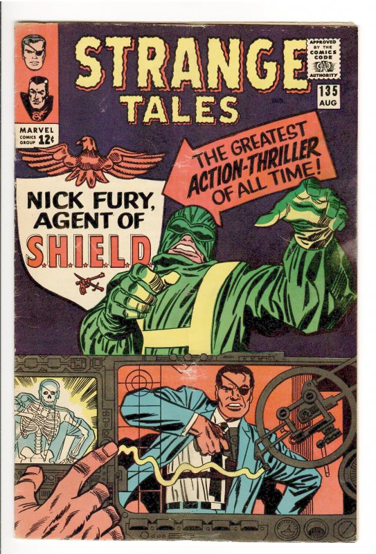 STRANGE TALES 135 4.5 VG+ 1st APPEARANCE AND ORIGIN NICK FURY AGENT OF SHIELD