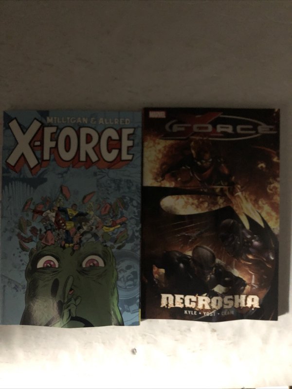 Set Of 8 Damaged Books 2 X-Men (TPB) & 6 X-Force (3 TPB & 3 HC) Marvel Comics