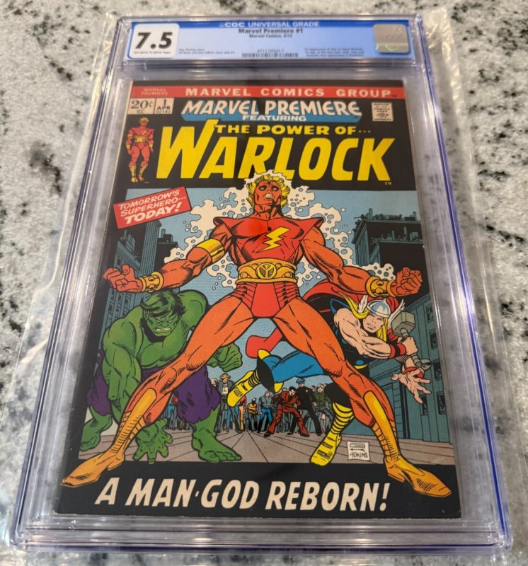 Marvel Premiere # 1 CGC Graded 7.5 Comic Book 1st App Him As Adam Warlock JH33
