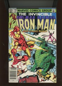 (1982) Iron Man #159: BRONZE AGE! NEWSSTAND! WHEN STRIKES DIABLO! (7.5/8.0)