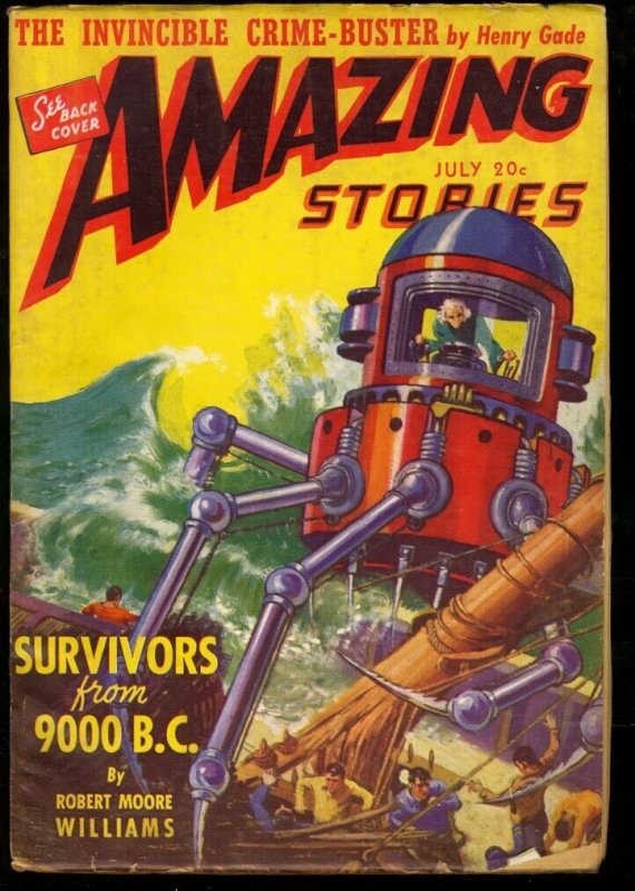 AMAZING STORIES 1941 JUL-COOL SCI FI PULP FN