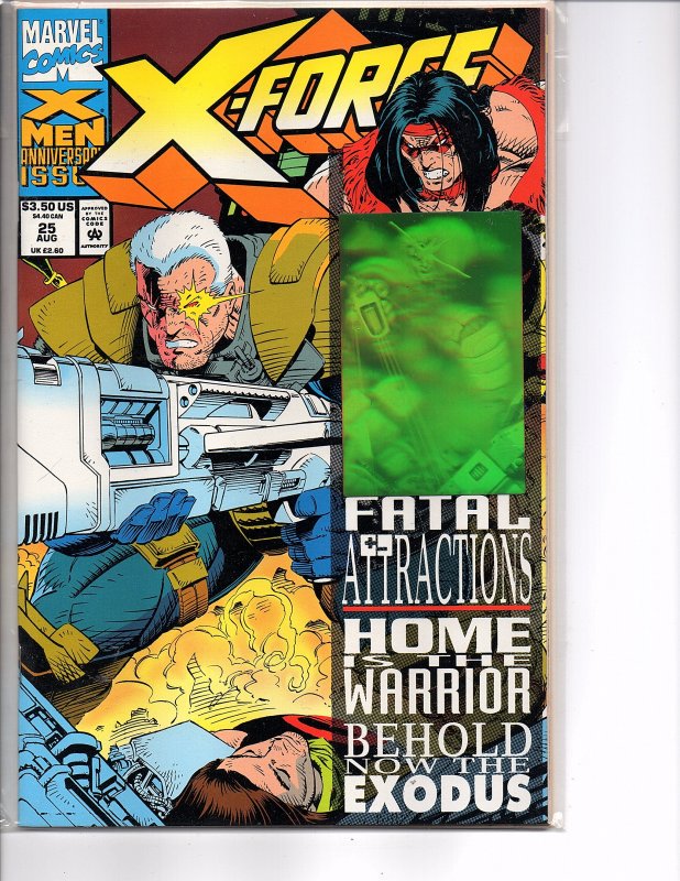 Marvel Comics X-Force Vol. 1 #25 Cable Magneto Greg Capullo Hologram Cover