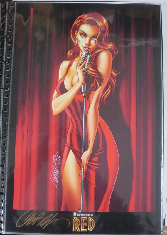 J. Scott Campbell SIGNED The Ravishing Red Print! 11x17 NM signed poster 