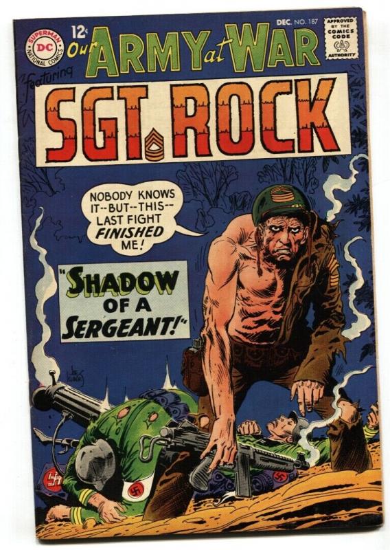 OUR ARMY AT WAR #187 1967-DC WAR COMIC-SGT. ROCK- VF 
