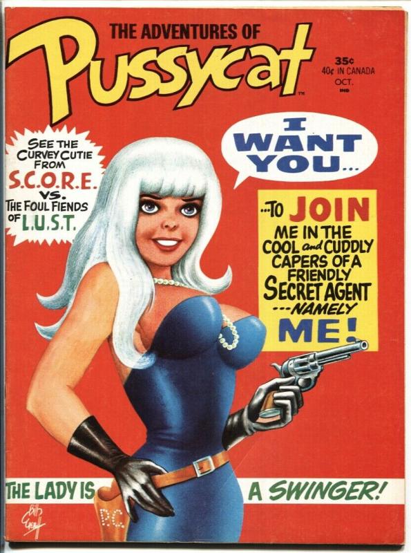 Pussycat #1 1968-Marvel Magazine-Bill Everrett-Wally Wood