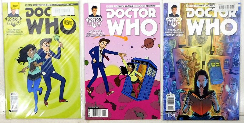 Doctor Who Tenth Doctor Year Two Lot 3 #1 C, 1 D, 3 2015 Titan 1:10 Var Comics