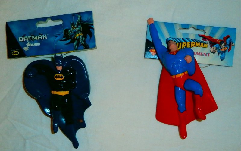 Kurt S. Adler Santa's World: BATMAN & SUPERMAN Christmas Ornaments (set of 2)