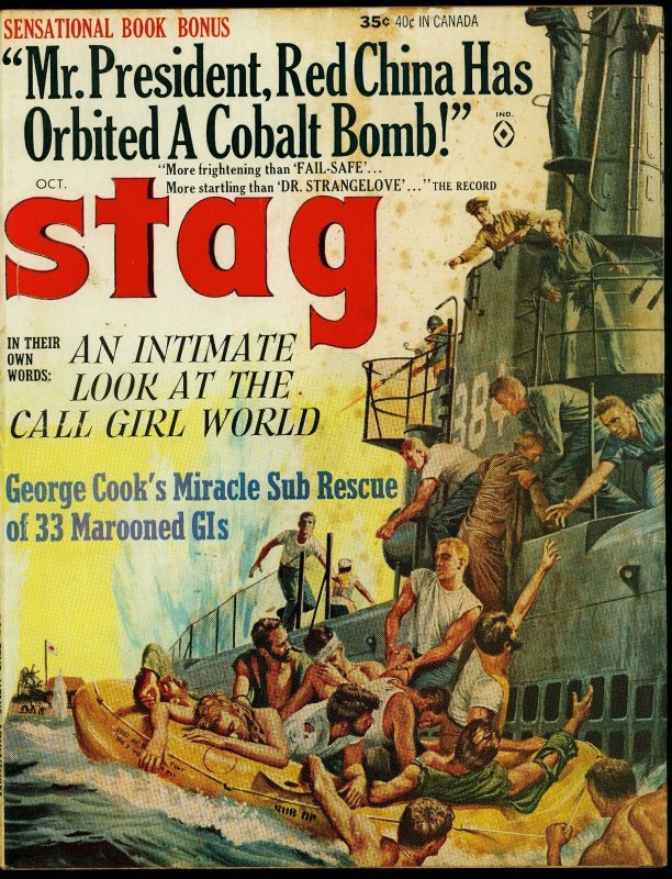 Stag Pulp Magazine October 1964- Cobalt Bomb- Call Girls VG