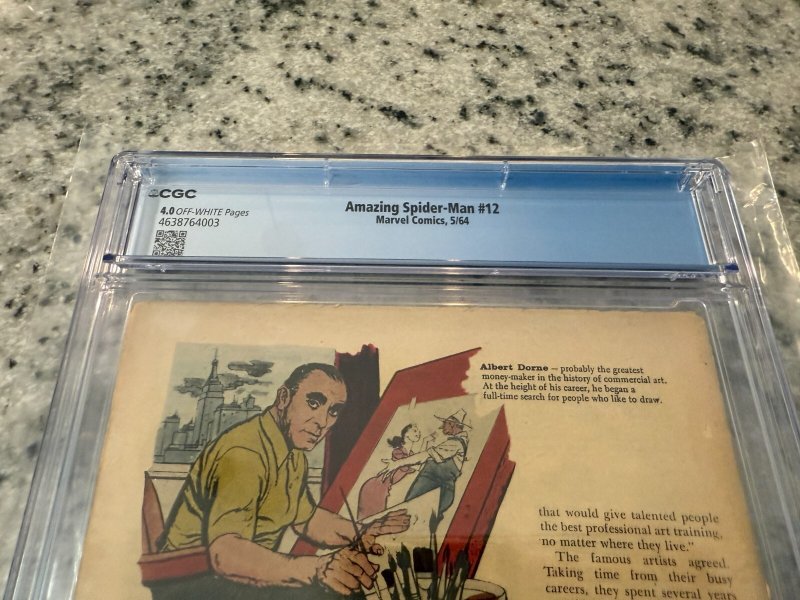 Amazing Spider-Man # 12 CGC Graded 4.0 Marvel Comic Book Doctor Octopus JH18