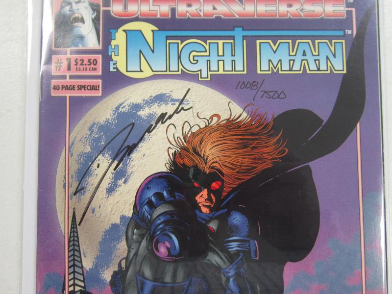 Night Man (1993 Malibu) #1DF, 8.0/VF Signed B4 : Darick Robertson (Cover Art)