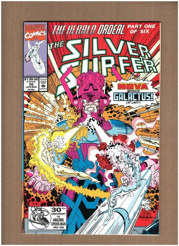 Silver Surfer #70 Marvel Comics 1992 Galactus 1st Full Morg appearance NM- 9.2