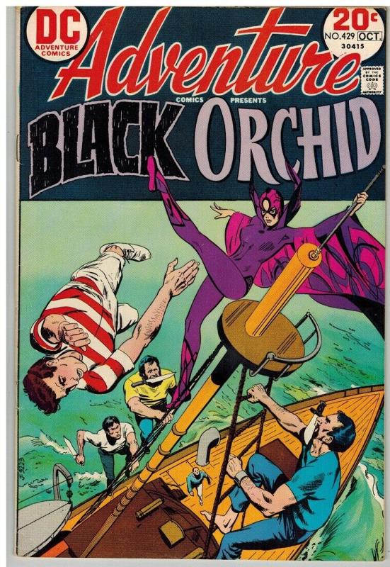 ADVENTURE 429 VG Oct. 1973 Black Orchid 2nd app